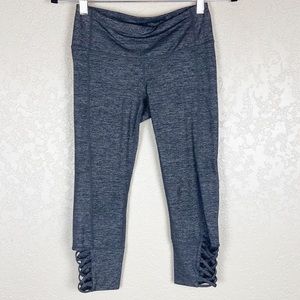 Athleta Mind Over May grey laced cropped legging